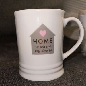 “Home Is Where my Dog Is” Ivory Ceramic Mug with Heart inside Home Design BNWT